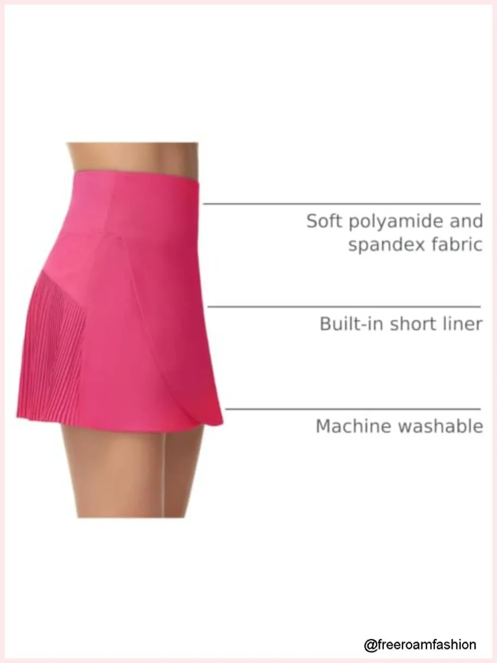 High Waisted Pleated Crossover Skorts with Built-in Shorts, Two Pockets, for